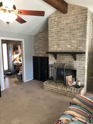 Before and after interior painting Houston TX using Sherwin Williams super-paint Sw 7767  Zircon (3)