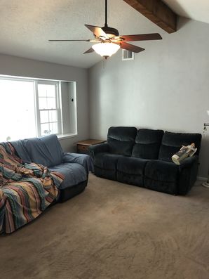 Before and after interior painting Houston TX using Sherwin Williams super-paint Sw 7767  Zircon (4)